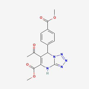 molecular formula C16H15N5O5 B4307172 methyl 6-acetyl-7-[4-(methoxycarbonyl)phenyl]-4,7-dihydrotetrazolo[1,5-a]pyrimidine-5-carboxylate 