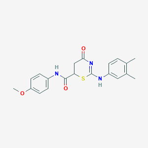 molecular formula C20H21N3O3S B430718 2-(3,4-dimethylanilino)-N-(4-methoxyphenyl)-4-oxo-5,6-dihydro-1,3-thiazine-6-carboxamide 