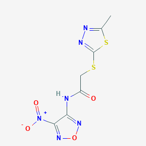 2-[(5-methyl-1,3,4-thiadiazol-2-yl)thio]-N-(4-nitro-1,2,5-oxadiazol-3-yl)acetamide