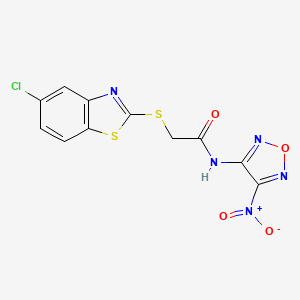 2-[(5-chloro-1,3-benzothiazol-2-yl)thio]-N-(4-nitro-1,2,5-oxadiazol-3-yl)acetamide