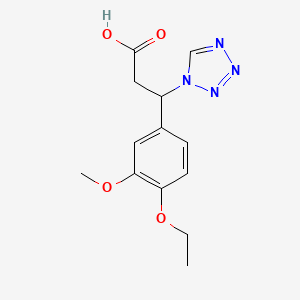 molecular formula C13H16N4O4 B4307208 3-(4-ethoxy-3-methoxyphenyl)-3-(1H-tetrazol-1-yl)propanoic acid 