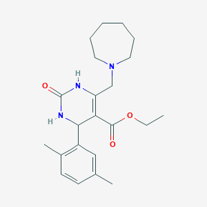 molecular formula C22H31N3O3 B4307209 ethyl 6-(azepan-1-ylmethyl)-4-(2,5-dimethylphenyl)-2-oxo-1,2,3,4-tetrahydropyrimidine-5-carboxylate 