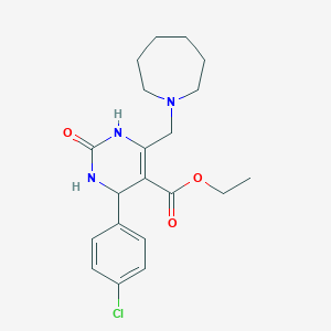 ethyl 6-(azepan-1-ylmethyl)-4-(4-chlorophenyl)-2-oxo-1,2,3,4-tetrahydropyrimidine-5-carboxylate