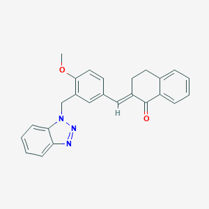molecular formula C25H21N3O2 B430724 2-[3-(1H-1,2,3-benzotriazol-1-ylmethyl)-4-methoxybenzylidene]-3,4-dihydro-1(2H)-naphthalenone 