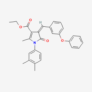 molecular formula C29H27NO4 B4307254 ethyl 1-(3,4-dimethylphenyl)-2-methyl-5-oxo-4-(3-phenoxybenzylidene)-4,5-dihydro-1H-pyrrole-3-carboxylate 