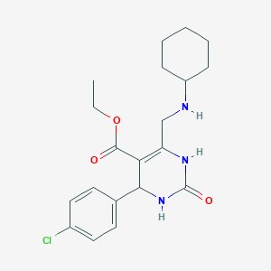 ethyl 4-(4-chlorophenyl)-6-[(cyclohexylamino)methyl]-2-oxo-1,2,3,4-tetrahydropyrimidine-5-carboxylate