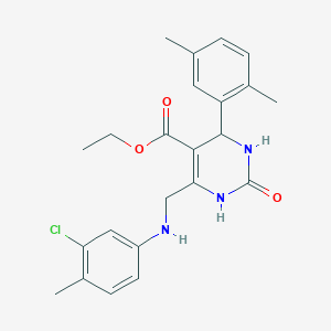 molecular formula C23H26ClN3O3 B4307274 ethyl 6-{[(3-chloro-4-methylphenyl)amino]methyl}-4-(2,5-dimethylphenyl)-2-oxo-1,2,3,4-tetrahydropyrimidine-5-carboxylate 