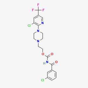 molecular formula C20H19Cl2F3N4O3 B4307278 2-{4-[3-chloro-5-(trifluoromethyl)pyridin-2-yl]piperazin-1-yl}ethyl (3-chlorobenzoyl)carbamate 