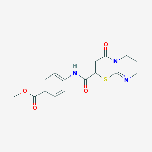molecular formula C16H17N3O4S B4307296 methyl 4-{[(4-oxo-3,4,7,8-tetrahydro-2H,6H-pyrimido[2,1-b][1,3]thiazin-2-yl)carbonyl]amino}benzoate 