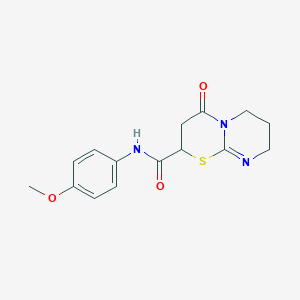 molecular formula C15H17N3O3S B4307319 N-(4-methoxyphenyl)-4-oxo-3,4,7,8-tetrahydro-2H,6H-pyrimido[2,1-b][1,3]thiazine-2-carboxamide 