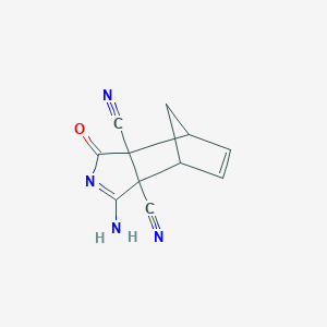 molecular formula C11H8N4O B4307334 3-amino-5-oxo-4-azatricyclo[5.2.1.0~2,6~]deca-3,8-diene-2,6-dicarbonitrile 