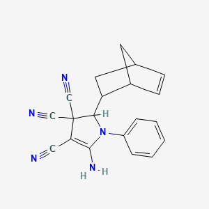 5-amino-2-bicyclo[2.2.1]hept-5-en-2-yl-1-phenyl-1,2-dihydro-3H-pyrrole-3,3,4-tricarbonitrile