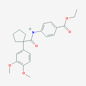 Ethyl 4-({[1-(3,4-dimethoxyphenyl)cyclopentyl]carbonyl}amino)benzoate