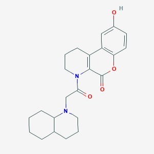 molecular formula C23H28N2O4 B4307350 9-hydroxy-4-(octahydroquinolin-1(2H)-ylacetyl)-1,2,3,4-tetrahydro-5H-chromeno[3,4-b]pyridin-5-one 