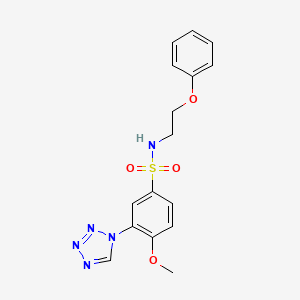 molecular formula C16H17N5O4S B4307358 4-methoxy-N-(2-phenoxyethyl)-3-(1H-tetrazol-1-yl)benzenesulfonamide 