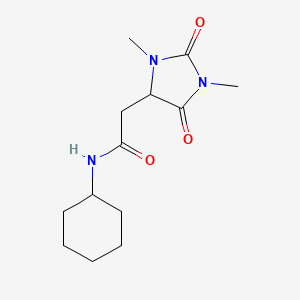 molecular formula C13H21N3O3 B4307360 N-cyclohexyl-2-(1,3-dimethyl-2,5-dioxoimidazolidin-4-yl)acetamide 