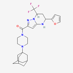 molecular formula C26H32F3N5O2 B4307373 2-{[4-(1-adamantyl)piperazin-1-yl]carbonyl}-5-(2-furyl)-7-(trifluoromethyl)-4,5,6,7-tetrahydropyrazolo[1,5-a]pyrimidine 