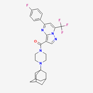 molecular formula C28H29F4N5O B4307375 3-{[4-(1-adamantyl)piperazin-1-yl]carbonyl}-5-(4-fluorophenyl)-7-(trifluoromethyl)pyrazolo[1,5-a]pyrimidine 
