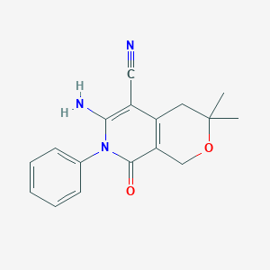 molecular formula C17H17N3O2 B430739 6-amino-3,3-dimethyl-8-oxo-7-phenyl-3,4,7,8-tetrahydro-1H-pyrano[3,4-c]pyridine-5-carbonitrile CAS No. 113416-91-4