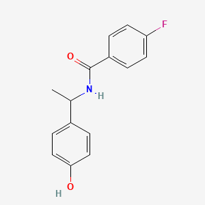 molecular formula C15H14FNO2 B4307392 4-fluoro-N-[1-(4-hydroxyphenyl)ethyl]benzamide 