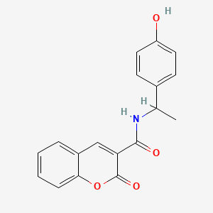 molecular formula C18H15NO4 B4307405 N-[1-(4-hydroxyphenyl)ethyl]-2-oxo-2H-chromene-3-carboxamide 