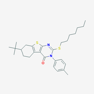 7-Tert-butyl-2-heptylsulfanyl-3-(4-methylphenyl)-5,6,7,8-tetrahydro-[1]benzothiolo[2,3-d]pyrimidin-4-one