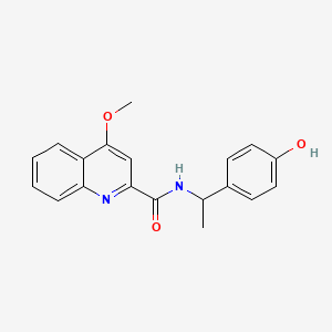 molecular formula C19H18N2O3 B4307418 N-[1-(4-hydroxyphenyl)ethyl]-4-methoxyquinoline-2-carboxamide 