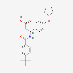 3-[(4-tert-butylbenzoyl)amino]-3-[4-(cyclopentyloxy)phenyl]propanoic acid