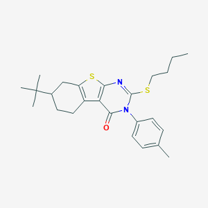 molecular formula C25H32N2OS2 B430745 7-Tert-butyl-2-butylsulfanyl-3-(4-methylphenyl)-5,6,7,8-tetrahydro-[1]benzothiolo[2,3-d]pyrimidin-4-one CAS No. 351160-48-0
