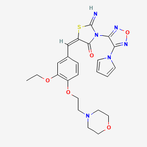 molecular formula C24H26N6O5S B4307455 5-[3-ethoxy-4-(2-morpholin-4-ylethoxy)benzylidene]-2-imino-3-[4-(1H-pyrrol-1-yl)-1,2,5-oxadiazol-3-yl]-1,3-thiazolidin-4-one 