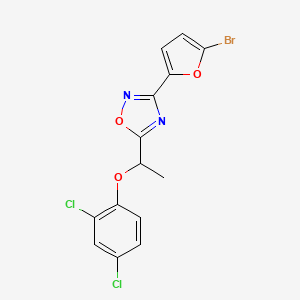 3-(5-bromo-2-furyl)-5-[1-(2,4-dichlorophenoxy)ethyl]-1,2,4-oxadiazole