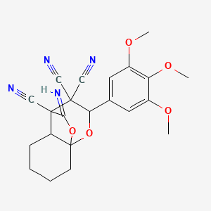 12-imino-9-(3,4,5-trimethoxyphenyl)-10,11-dioxatricyclo[5.3.2.0~1,6~]dodecane-7,8,8-tricarbonitrile
