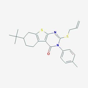 7-Tert-butyl-3-(4-methylphenyl)-2-prop-2-enylsulfanyl-5,6,7,8-tetrahydro-[1]benzothiolo[2,3-d]pyrimidin-4-one