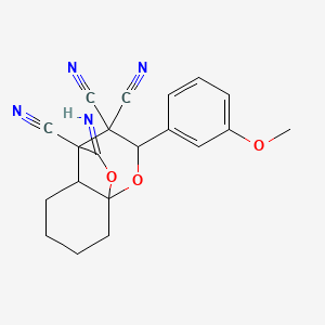 10-imino-2-(3-methoxyphenyl)tetrahydro-8a,4-(epoxymethano)chromene-3,3,4(2H,4aH)-tricarbonitrile