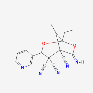 1-ETHYL-6-IMINO-8-METHYL-3-(3-PYRIDYL)-2,7-DIOXABICYCLO[3.2.1]OCTANE-4,4,5-TRICARBONITRILE