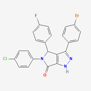 molecular formula C23H14BrClFN3O B4307518 3-(4-BROMOPHENYL)-5-(4-CHLOROPHENYL)-4-(4-FLUOROPHENYL)-1H,4H,5H,6H-PYRROLO[3,4-C]PYRAZOL-6-ONE 