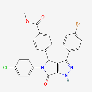 methyl 4-[3-(4-bromophenyl)-5-(4-chlorophenyl)-6-oxo-1,4,5,6-tetrahydropyrrolo[3,4-c]pyrazol-4-yl]benzoate