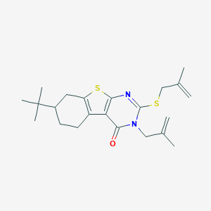 molecular formula C22H30N2OS2 B430755 7-Tert-butyl-3-(2-methylprop-2-enyl)-2-(2-methylprop-2-enylsulfanyl)-5,6,7,8-tetrahydro-[1]benzothiolo[2,3-d]pyrimidin-4-one CAS No. 351160-60-6