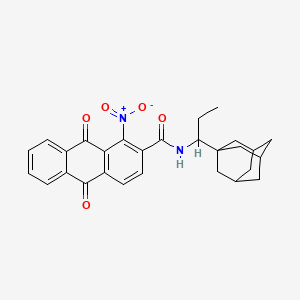 molecular formula C28H28N2O5 B4307575 N-[1-(1-adamantyl)propyl]-1-nitro-9,10-dioxo-9,10-dihydroanthracene-2-carboxamide 