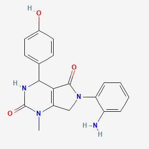 molecular formula C19H18N4O3 B4307587 6-(2-aminophenyl)-4-(4-hydroxyphenyl)-1-methyl-3,4,6,7-tetrahydro-1H-pyrrolo[3,4-d]pyrimidine-2,5-dione 