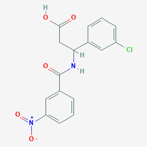 3-(3-chlorophenyl)-3-[(3-nitrobenzoyl)amino]propanoic acid