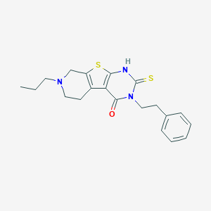 molecular formula C20H23N3OS2 B430759 3-(2-phenylethyl)-7-propyl-2-sulfanyl-5,6,7,8-tetrahydropyrido[4',3':4,5]thieno[2,3-d]pyrimidin-4(3H)-one 
