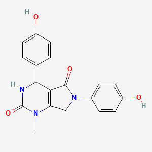 molecular formula C19H17N3O4 B4307593 4,6-bis(4-hydroxyphenyl)-1-methyl-3,4,6,7-tetrahydro-1H-pyrrolo[3,4-d]pyrimidine-2,5-dione 