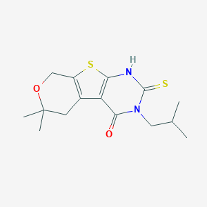 molecular formula C15H20N2O2S2 B430760 3-isobutyl-6,6-dimethyl-2-thioxo-1,2,3,5,6,8-hexahydro-4H-pyrano[4',3':4,5]thieno[2,3-d]pyrimidin-4-one CAS No. 351007-23-3