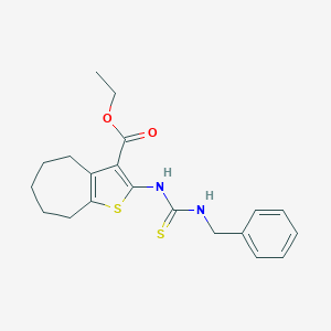 ethyl 2-(benzylcarbamothioylamino)-5,6,7,8-tetrahydro-4H-cyclohepta[b]thiophene-3-carboxylate