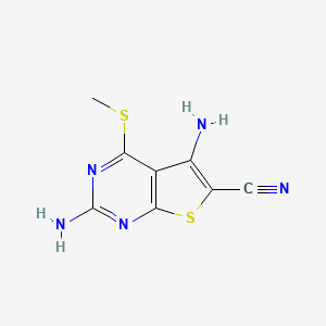 molecular formula C8H7N5S2 B4307610 2,5-Diamino-4-(methylsulfanyl)thieno[2,3-d]pyrimidine-6-carbonitrile 