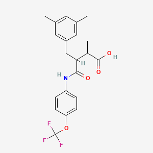 3-(3,5-DIMETHYLBENZYL)-2-METHYL-4-OXO-4-[4-(TRIFLUOROMETHOXY)ANILINO]BUTANOIC ACID