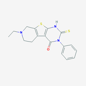molecular formula C17H17N3OS2 B430764 7-ethyl-3-phenyl-2-thioxo-2,3,5,6,7,8-hexahydropyrido[4',3':4,5]thieno[2,3-d]pyrimidin-4(1H)-one CAS No. 331964-31-9