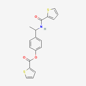 molecular formula C18H15NO3S2 B4307685 4-{1-[(THIOPHEN-2-YL)FORMAMIDO]ETHYL}PHENYL THIOPHENE-2-CARBOXYLATE 