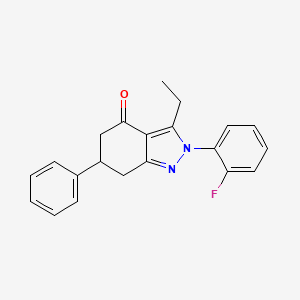 3-ethyl-2-(2-fluorophenyl)-6-phenyl-2,5,6,7-tetrahydro-4H-indazol-4-one